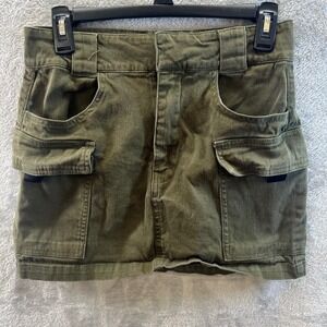 RSQ Medium Olive Green Cargo Mini Skirt Gorpcore Military Y2K Style Utility